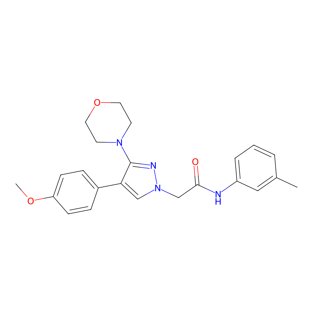 2-(4-(4-methoxyphenyl)-3-morpholino-1H-pyrazol-1-yl)-N-(m-tolyl)acetamide molecular structure, CAS 1286703-46-5