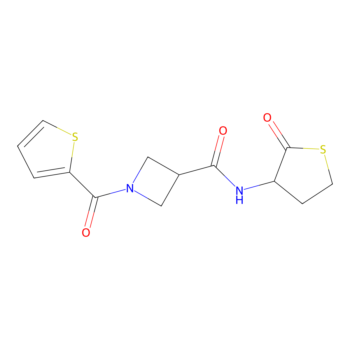 N-(2-oxothiolan-3-yl)-1-(thiophene-2-carbonyl)azetidine-3-carboxamide molecular structure, CAS 1286703-49-8