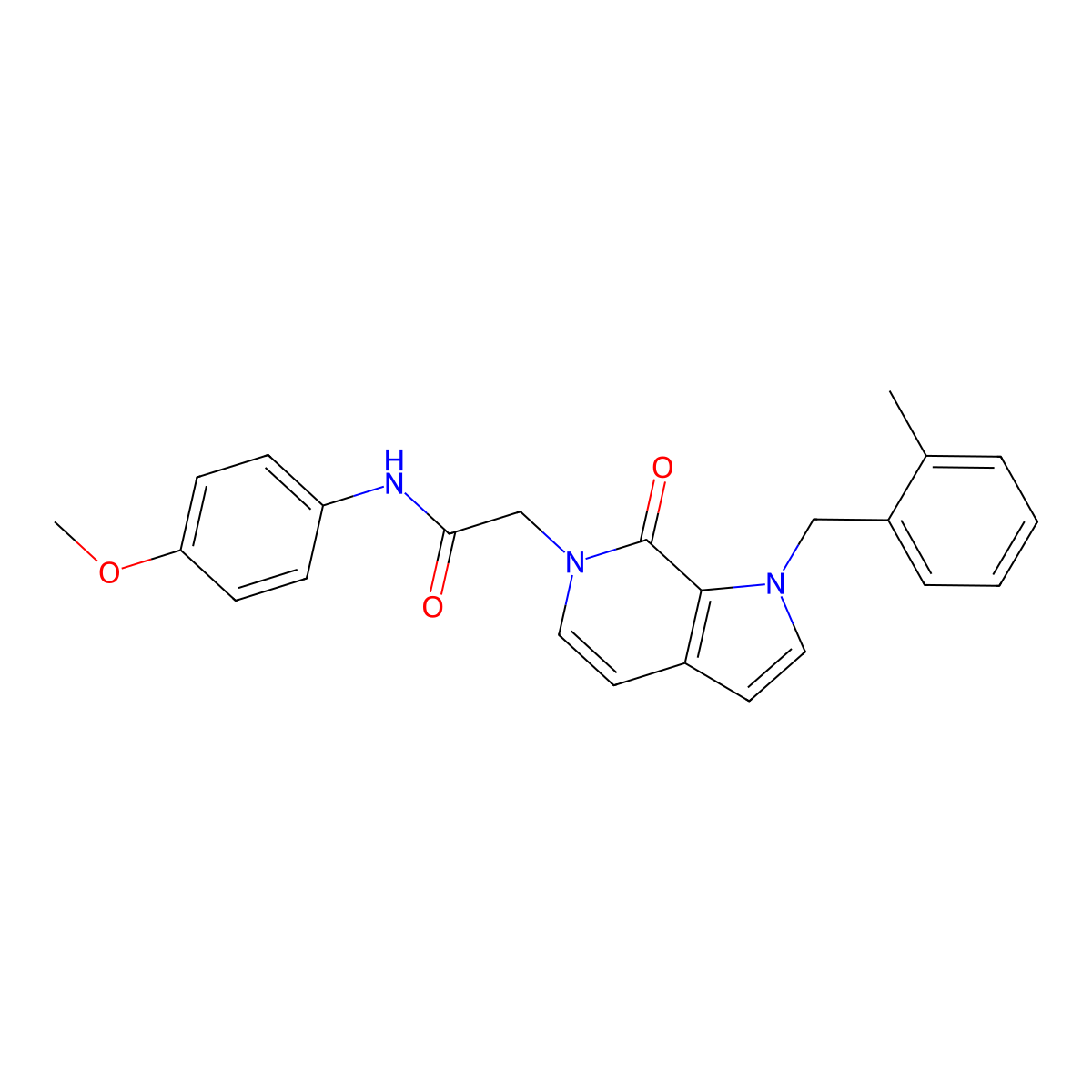 N-(4-methoxyphenyl)-2-{1-[(2-methylphenyl)methyl]-7-oxo-1H,6H,7H-pyrrolo[2,3-c]pyridin-6-yl}acetamide molecular structure, CAS 1286703-63-6