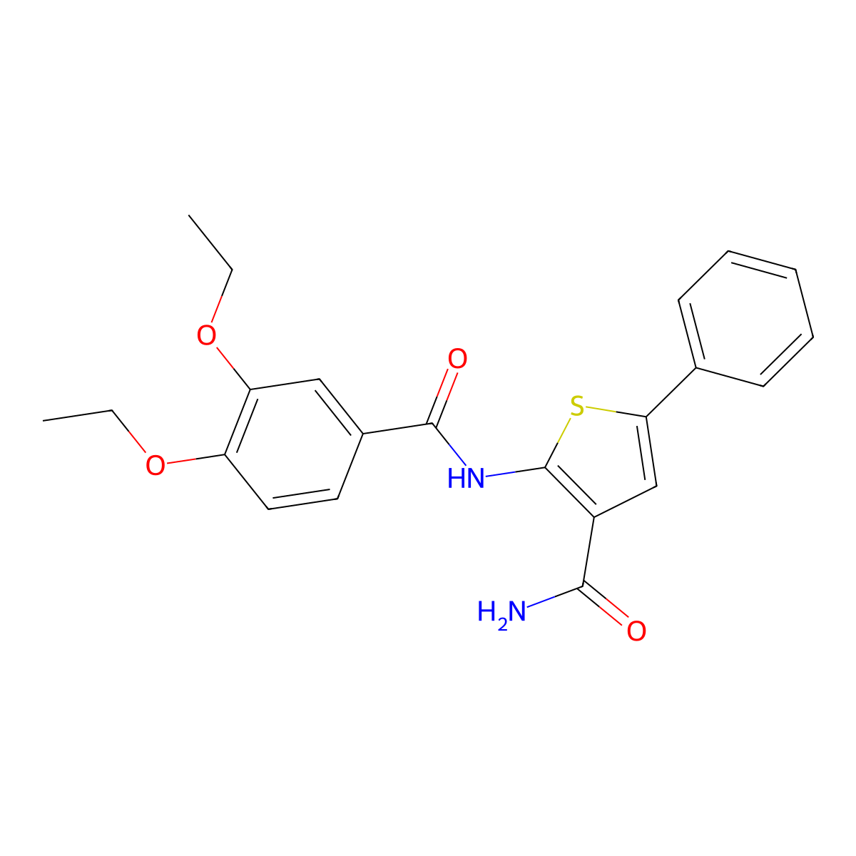 2-(3,4-Diethoxybenzamido)-5-phenylthiophene-3-carboxamide molecular structure, CAS 1286703-64-7