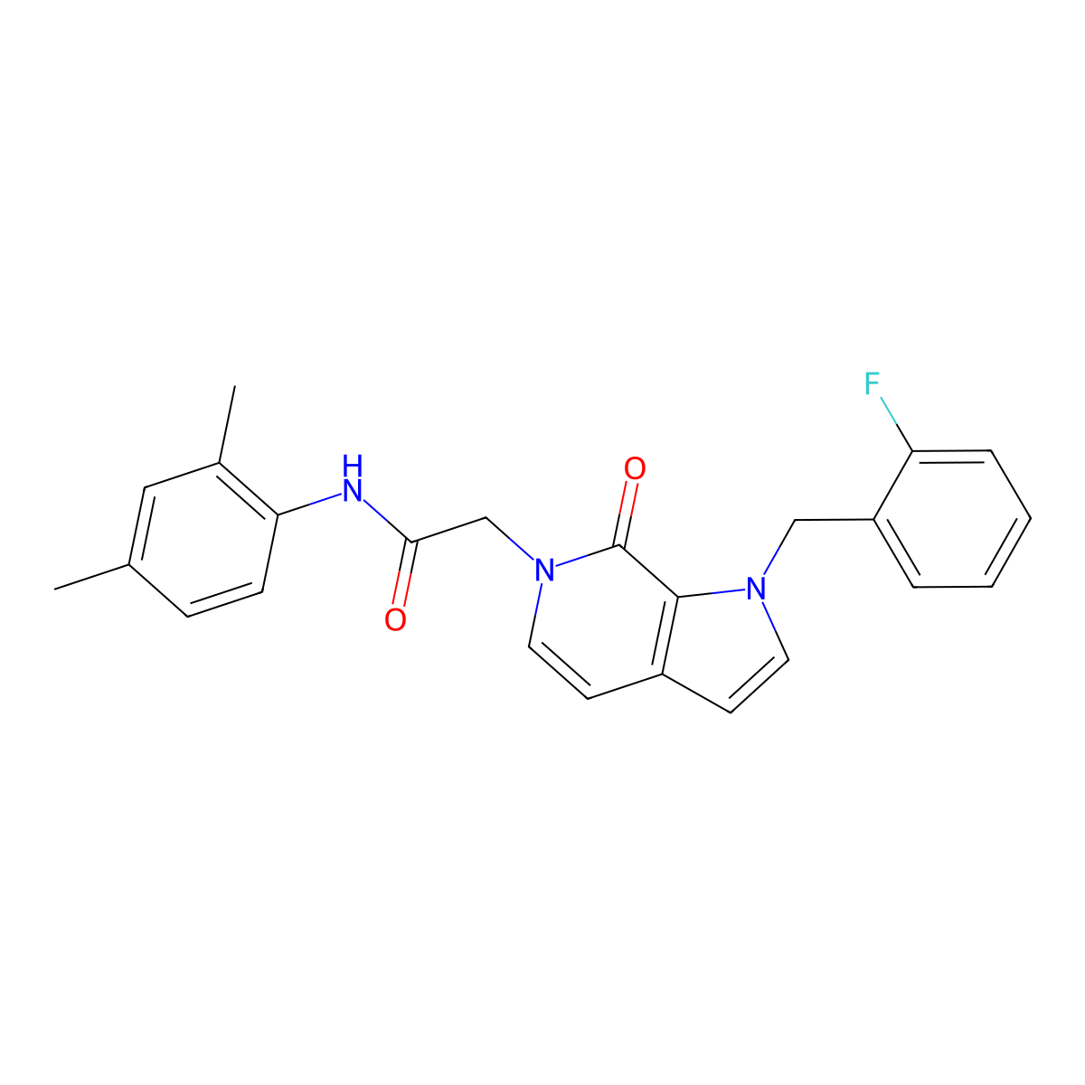 N-(2,4-dimethylphenyl)-2-{1-[(2-fluorophenyl)methyl]-7-oxo-1H,6H,7H-pyrrolo[2,3-c]pyridin-6-yl}acetamide molecular structure, CAS 1286703-67-0