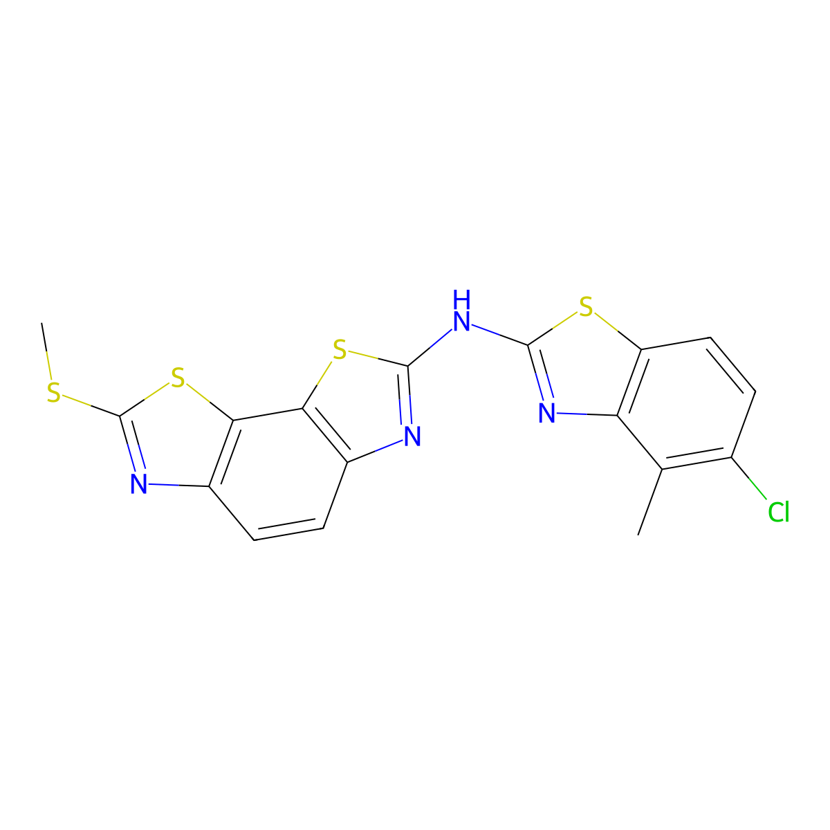 N-(5-chloro-4-methyl-1,3-benzothiazol-2-yl)-11-(methylsulfanyl)-3,12-dithia-5,10-diazatricyclo[7.3.0.0^{2,6}]dodeca-1(9),2(6),4,7,10-pentaen-4-amine molecular structure, CAS 1286703-72-7