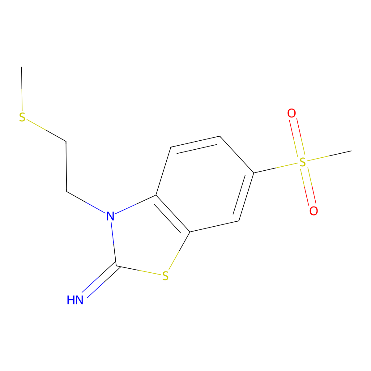 6-(methylsulfonyl)-3-(2-(methylthio)ethyl)benzo[d]thiazol-2(3H)-imine molecular structure, CAS 1286703-76-1