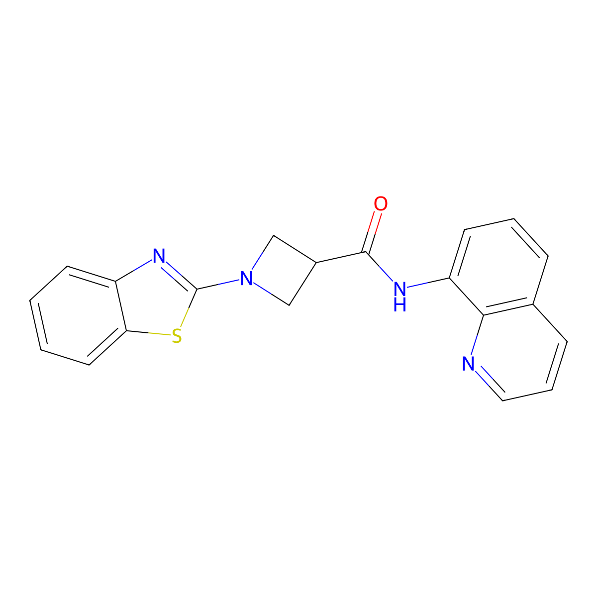 1-(benzo[d]thiazol-2-yl)-N-(quinolin-8-yl)azetidine-3-carboxamide molecular structure, CAS 1286703-82-9