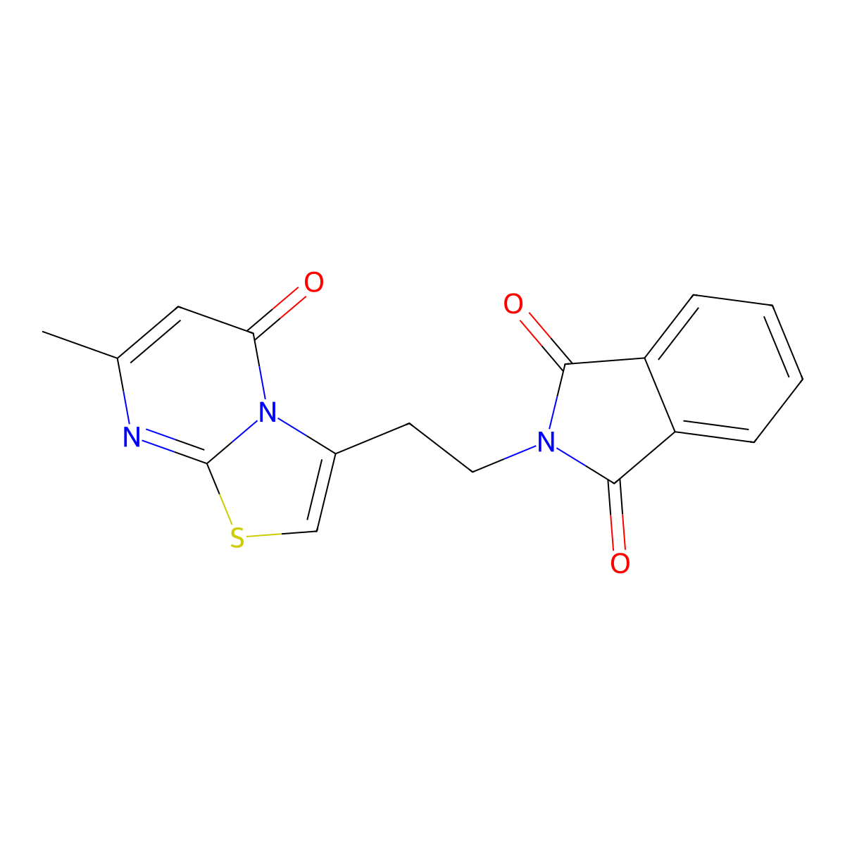 2-(2-(7-methyl-5-oxo-5H-thiazolo[3,2-a]pyrimidin-3-yl)ethyl)isoindoline-1,3-dione molecular structure, CAS 1286703-93-2