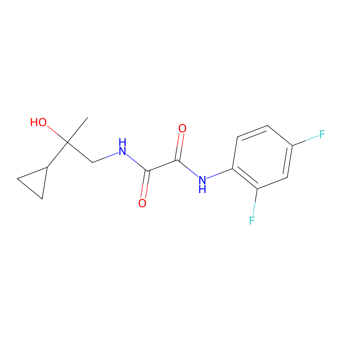 N1-(2-cyclopropyl-2-hydroxypropyl)-N2-(2,4-difluorophenyl)oxalamide molecular structure, CAS 1286704-07-1