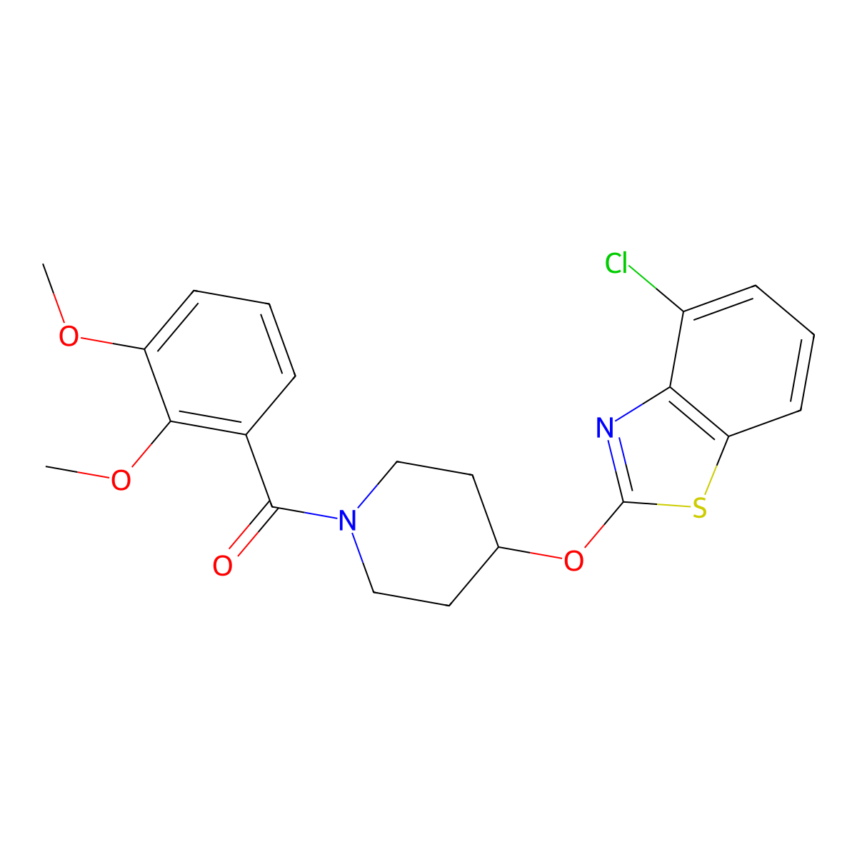 (4-((4-Chlorobenzo[d]thiazol-2-yl)oxy)piperidin-1-yl)(2,3-dimethoxyphenyl)methanone molecular structure, CAS 1286704-17-3