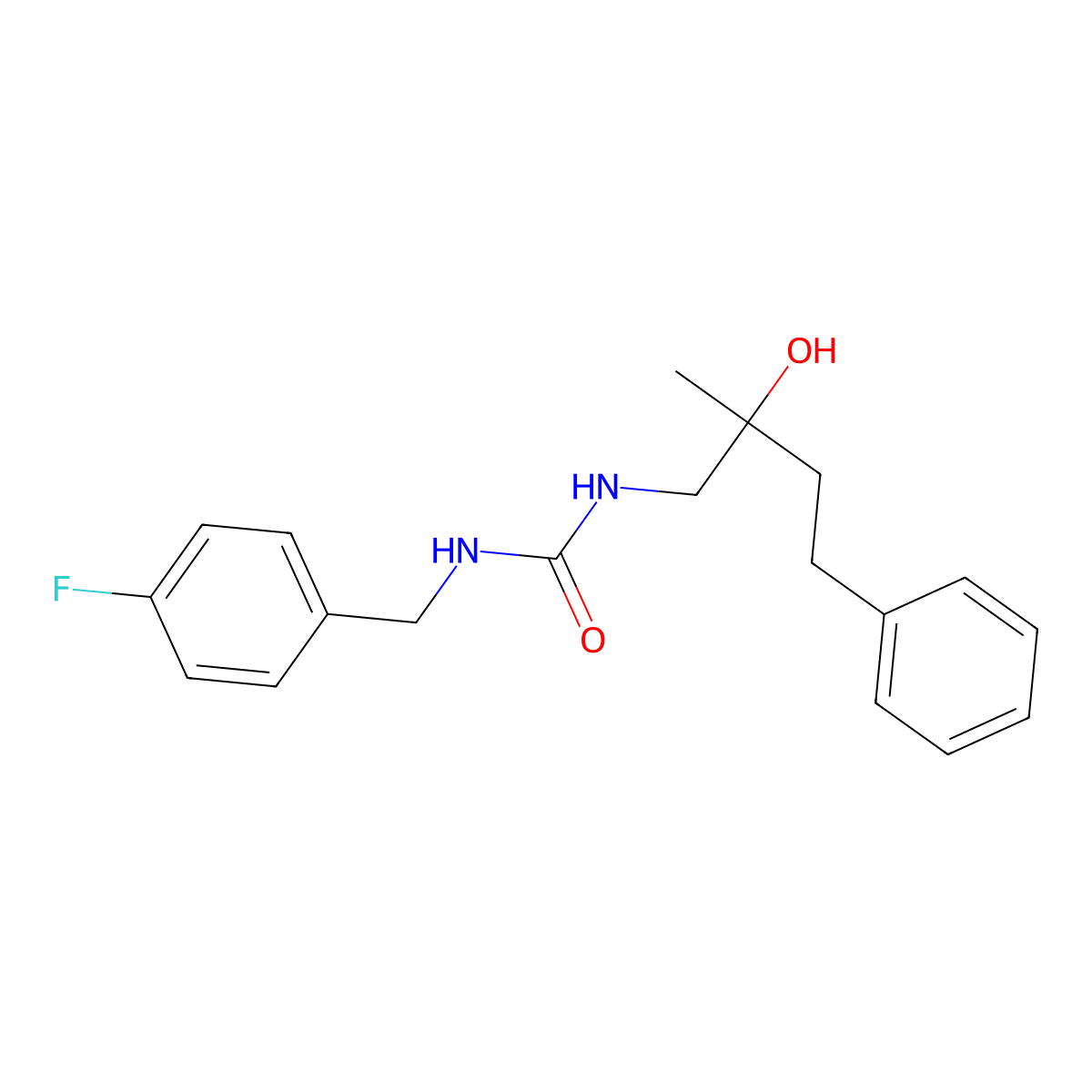 1-(4-Fluorobenzyl)-3-(2-hydroxy-2-methyl-4-phenylbutyl)urea molecular structure, CAS 1286704-27-5