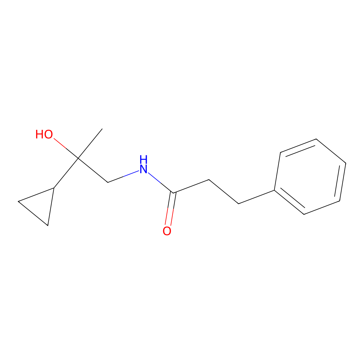 N-(2-cyclopropyl-2-hydroxypropyl)-3-phenylpropanamide molecular structure, CAS 1286704-28-6