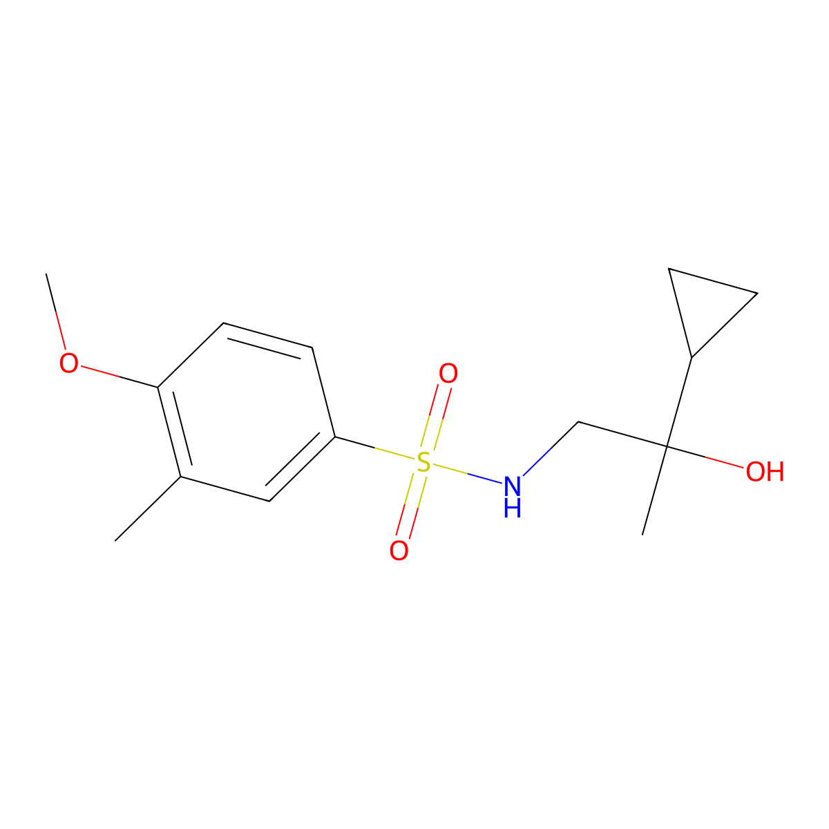 N-(2-cyclopropyl-2-hydroxypropyl)-4-methoxy-3-methylbenzenesulfonamide molecular structure, CAS 1286704-29-7