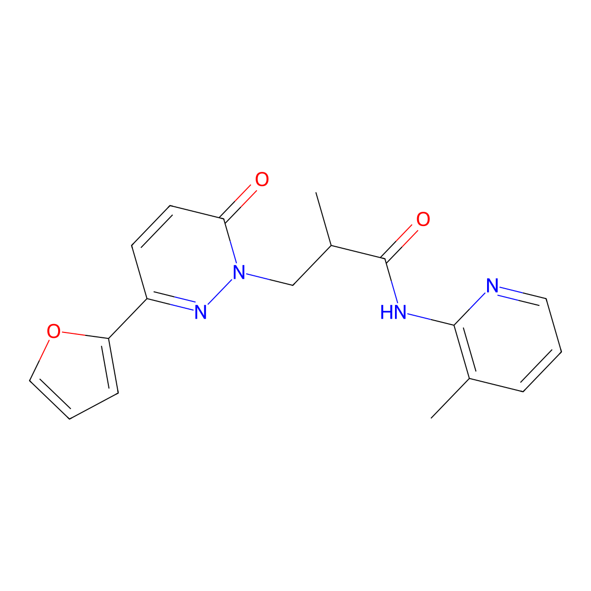 3-(3-(furan-2-yl)-6-oxopyridazin-1(6H)-yl)-2-methyl-N-(3-methylpyridin-2-yl)propanamide molecular structure, CAS 1286704-36-6