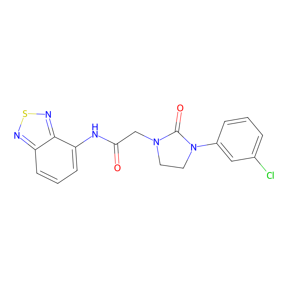 N-(2,1,3-benzothiadiazol-4-yl)-2-[3-(3-chlorophenyl)-2-oxoimidazolidin-1-yl]acetamide molecular structure, CAS 1286704-47-9