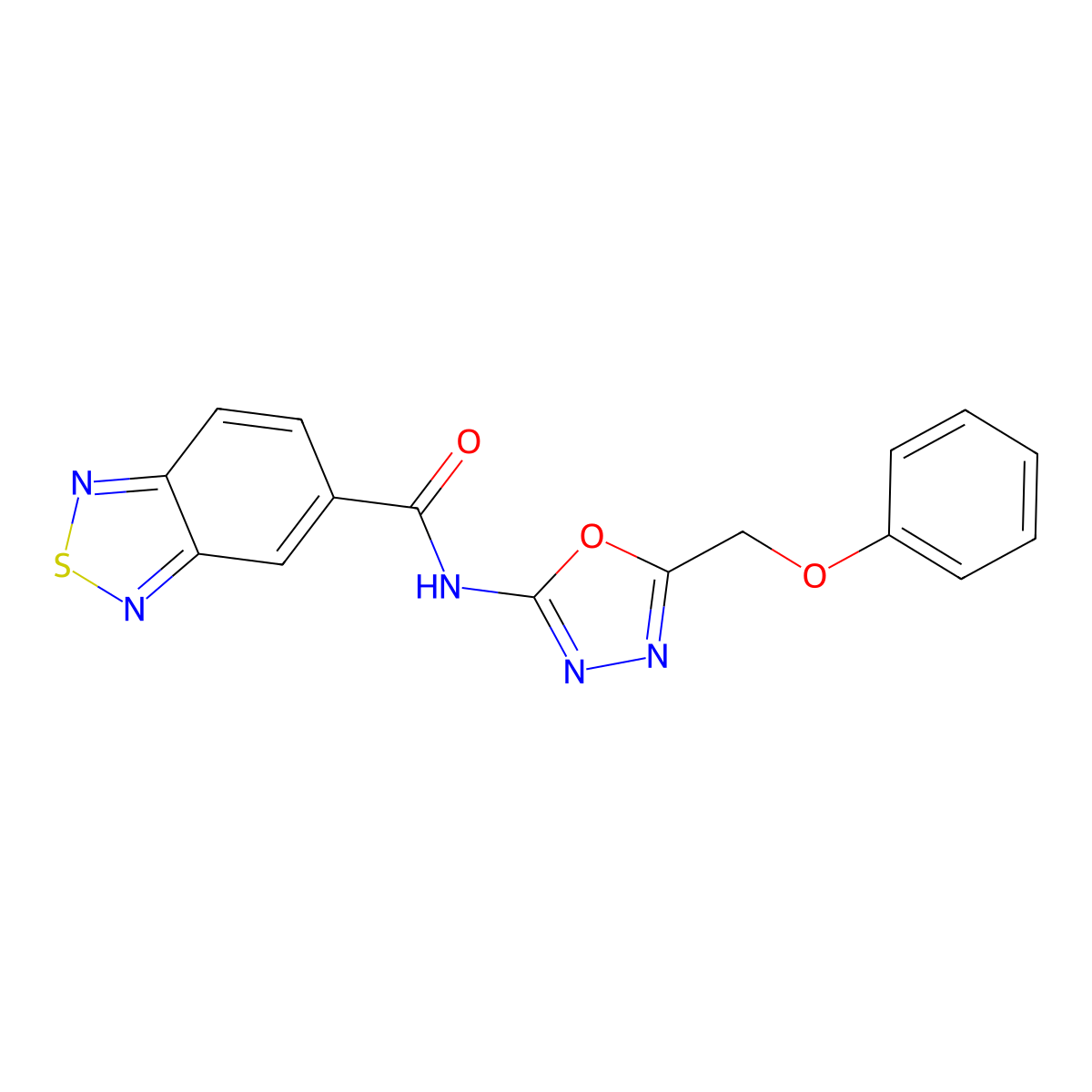 N-(5-(phenoxymethyl)-1,3,4-oxadiazol-2-yl)benzo[c][1,2,5]thiadiazole-5-carboxamide molecular structure, CAS 1286704-61-7