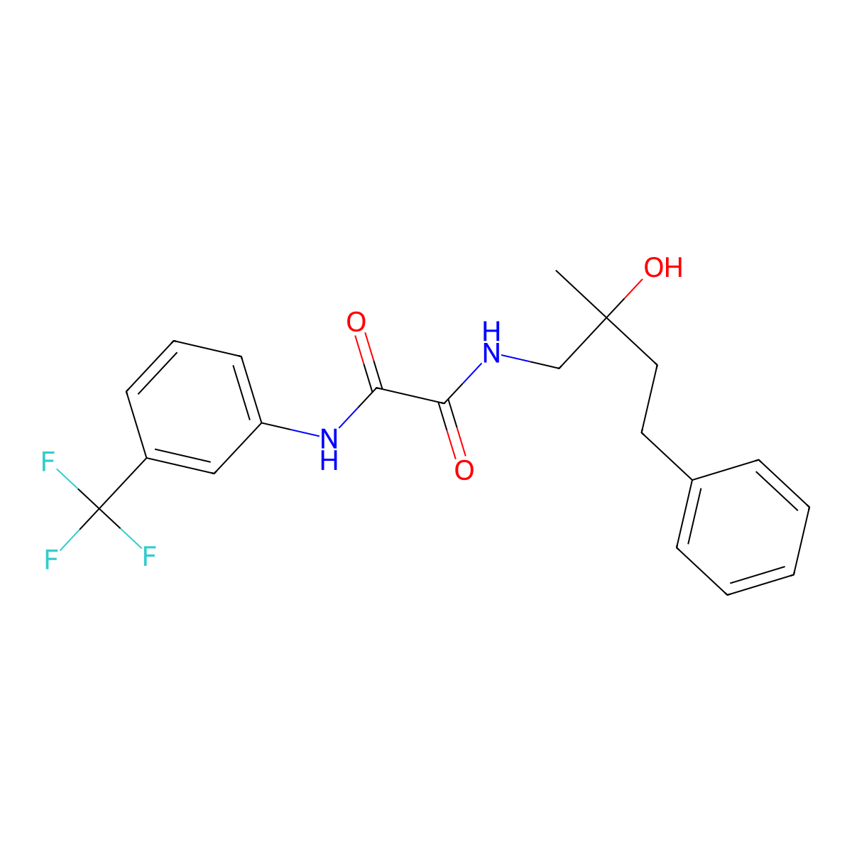 N1-(2-hydroxy-2-methyl-4-phenylbutyl)-N2-(3-(trifluoromethyl)phenyl)oxalamide molecular structure, CAS 1286704-86-6