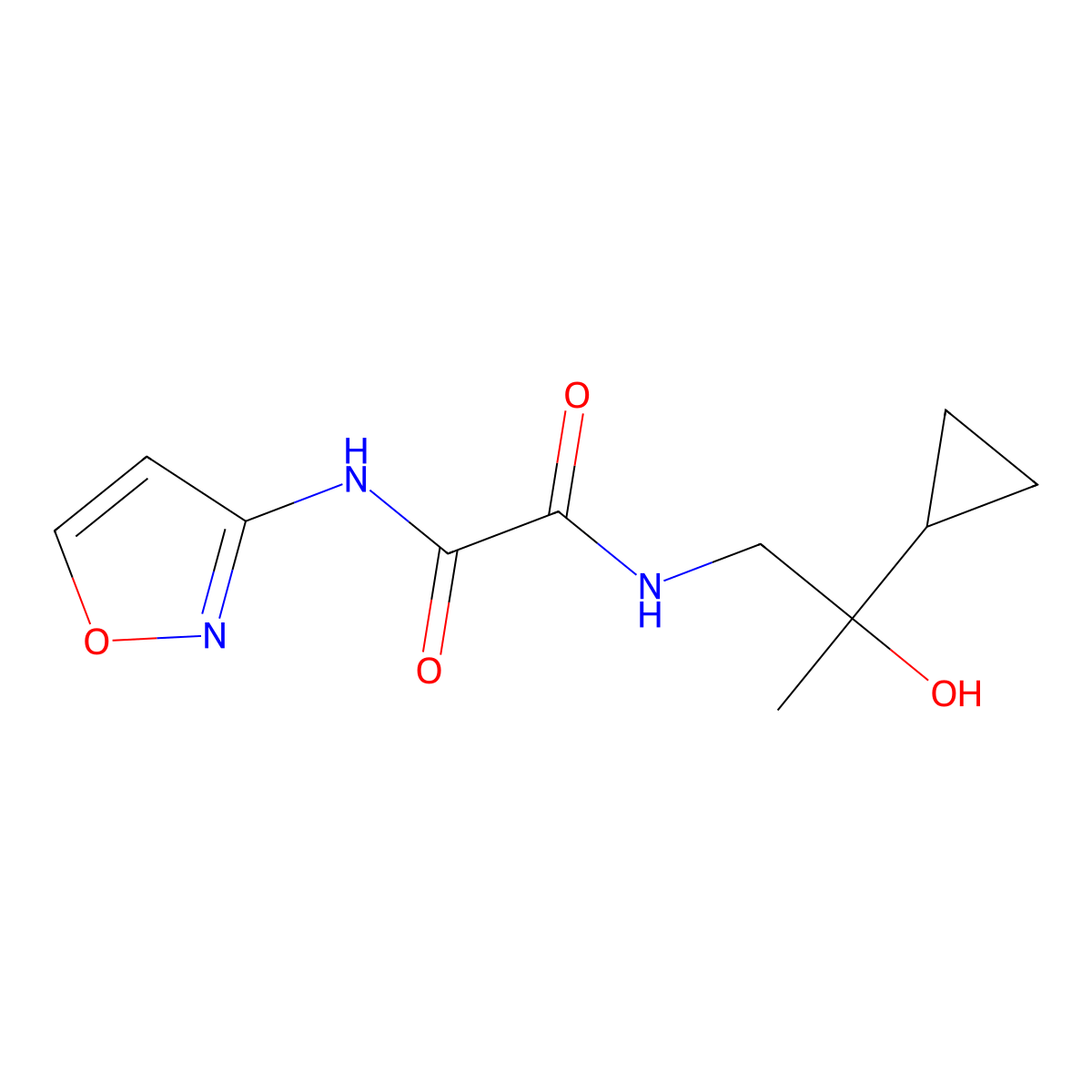N1-(2-cyclopropyl-2-hydroxypropyl)-N2-(isoxazol-3-yl)oxalamide molecular structure, CAS 1286704-96-8