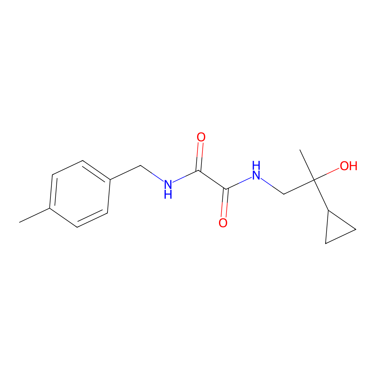 N1-(2-cyclopropyl-2-hydroxypropyl)-N2-(4-methylbenzyl)oxalamide molecular structure, CAS 1286704-97-9