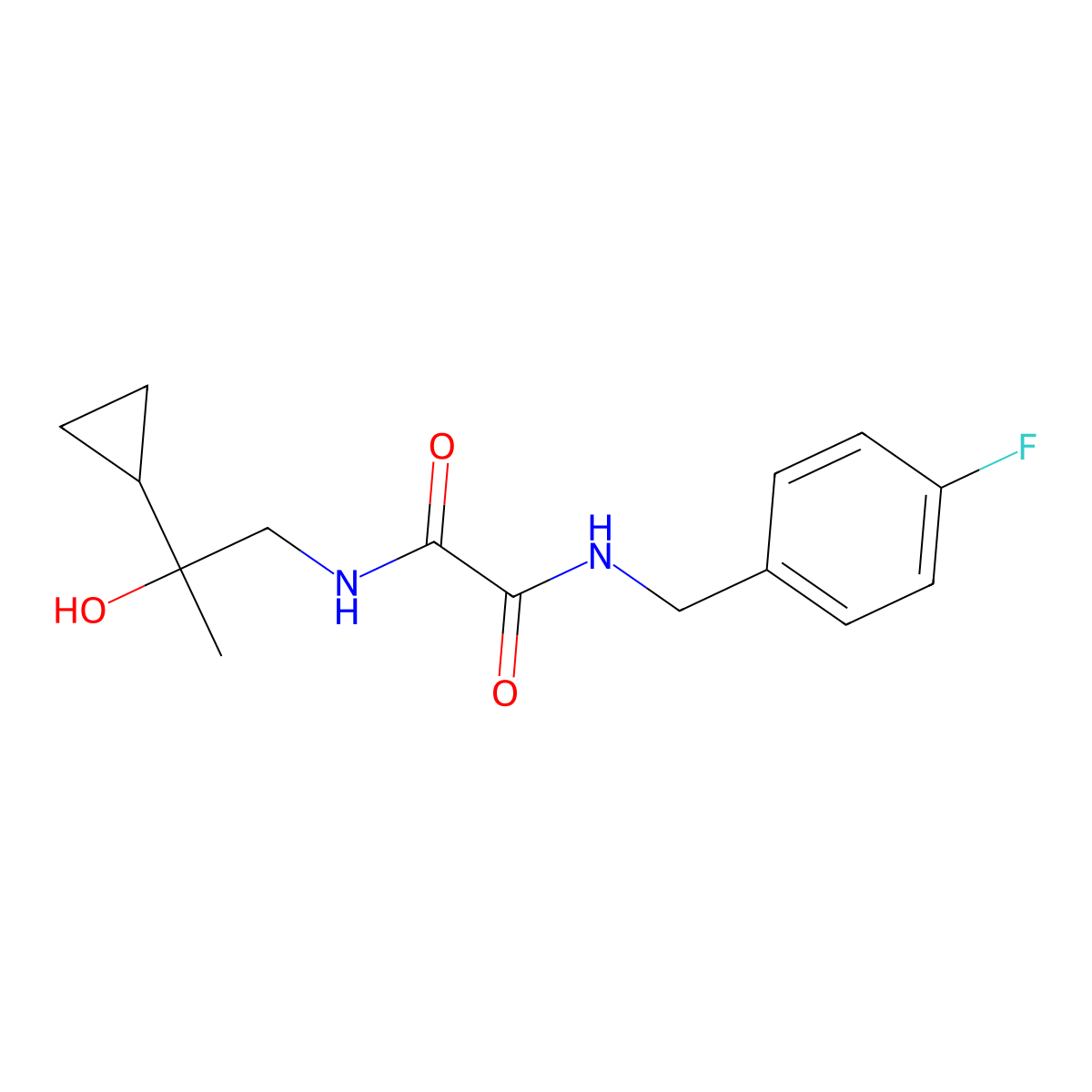N1-(2-cyclopropyl-2-hydroxypropyl)-N2-(4-fluorobenzyl)oxalamide molecular structure, CAS 1286705-00-7