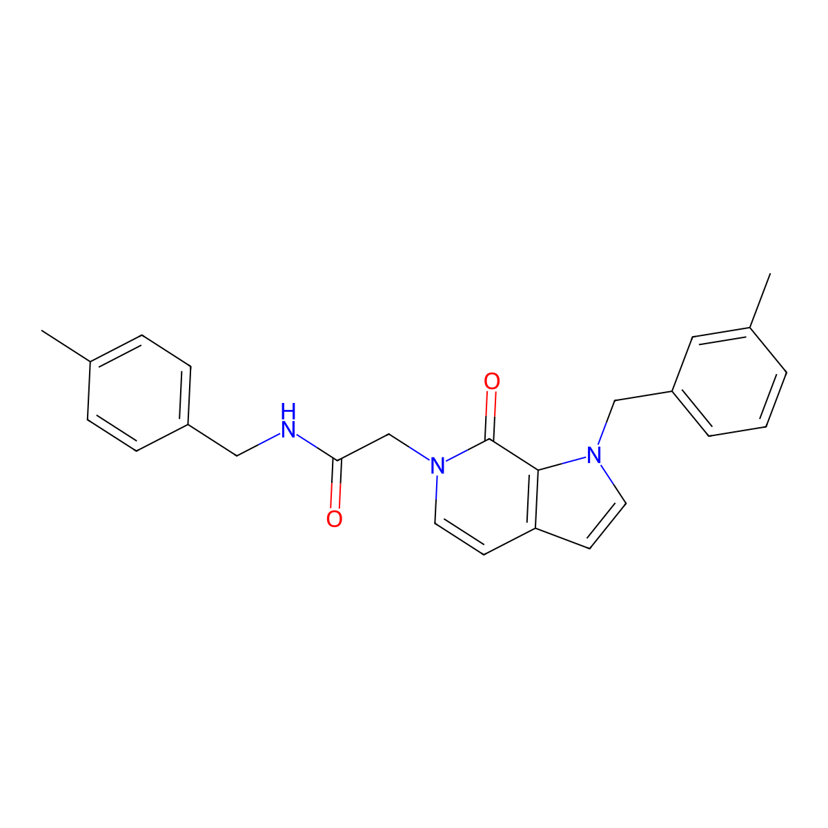 N-[(4-methylphenyl)methyl]-2-{1-[(3-methylphenyl)methyl]-7-oxo-1H,6H,7H-pyrrolo[2,3-c]pyridin-6-yl}acetamide molecular structure, CAS 1286705-01-8