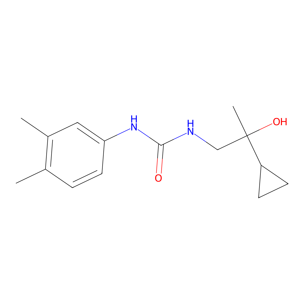 1-(2-Cyclopropyl-2-hydroxypropyl)-3-(3,4-dimethylphenyl)urea molecular structure, CAS 1286705-03-0