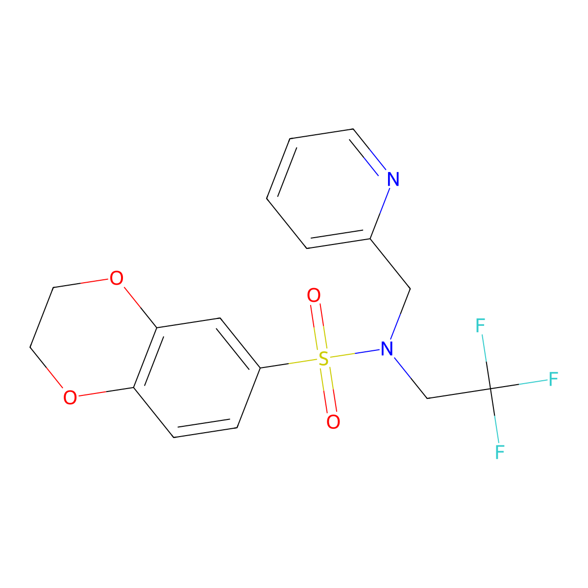 N-[(pyridin-2-yl)methyl]-N-(2,2,2-trifluoroethyl)-2,3-dihydro-1,4-benzodioxine-6-sulfonamide molecular structure, CAS 1286705-04-1