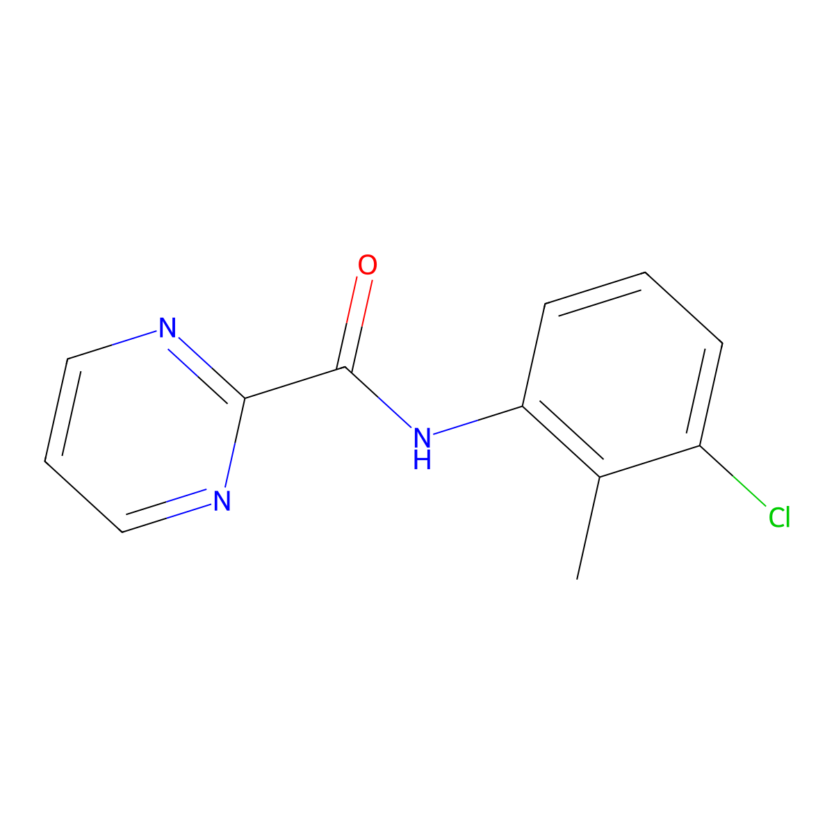 N-(3-chloro-2-methylphenyl)pyrimidine-2-carboxamide molecular structure, CAS 1286705-07-4