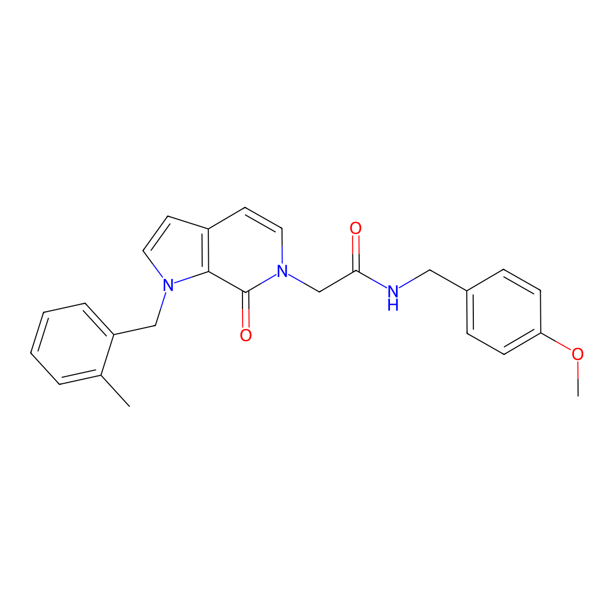 N-[(4-methoxyphenyl)methyl]-2-{1-[(2-methylphenyl)methyl]-7-oxo-1H,6H,7H-pyrrolo[2,3-c]pyridin-6-yl}acetamide molecular structure, CAS 1286705-08-5