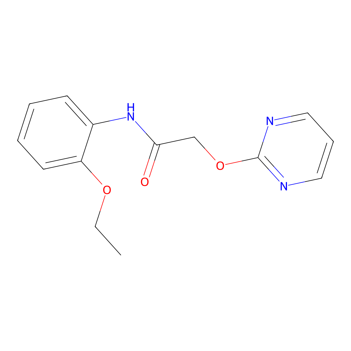 N-(2-ethoxyphenyl)-2-(pyrimidin-2-yloxy)acetamide molecular structure, CAS 1286705-18-7