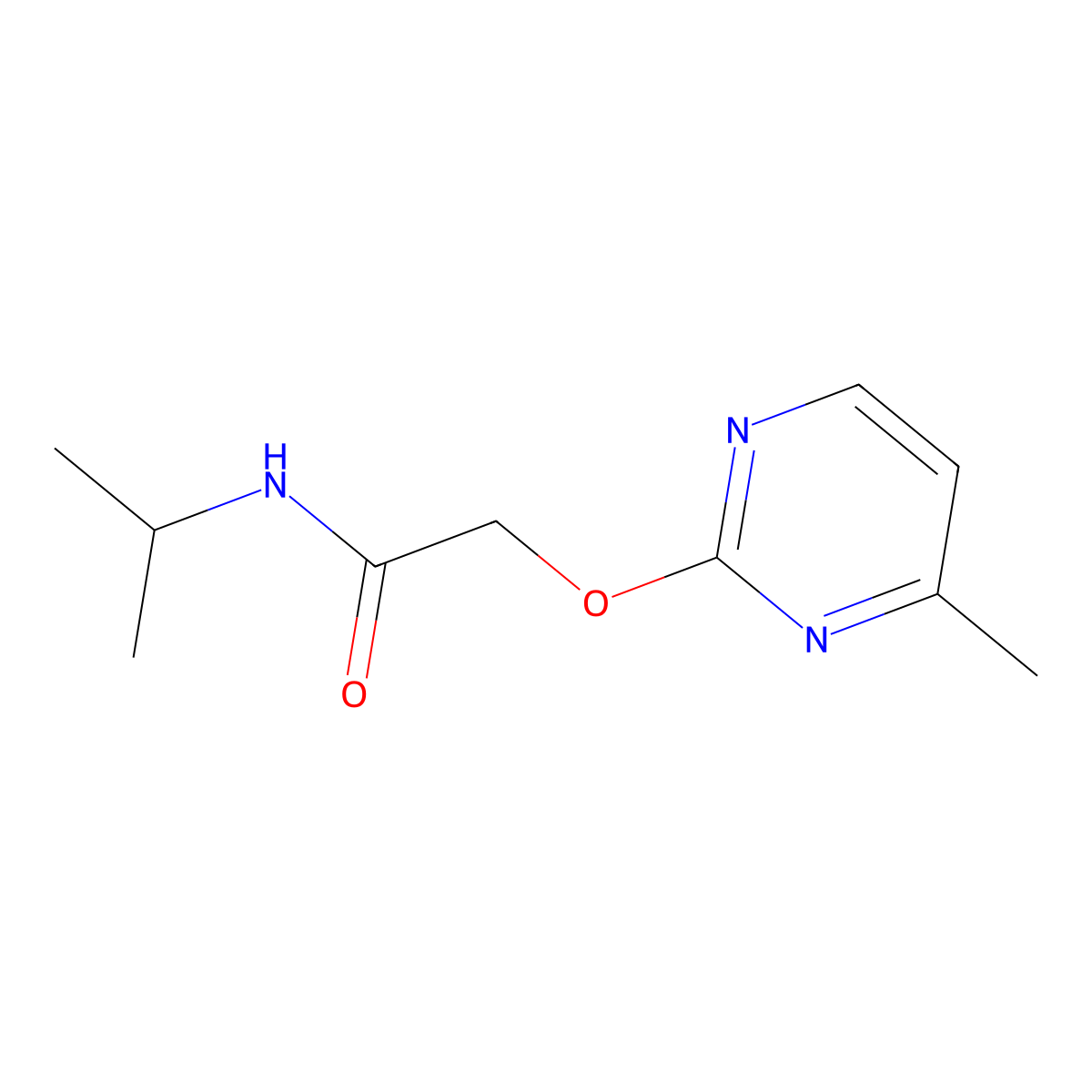 N-isopropyl-2-((4-methylpyrimidin-2-yl)oxy)acetamide molecular structure, CAS 1286705-20-1