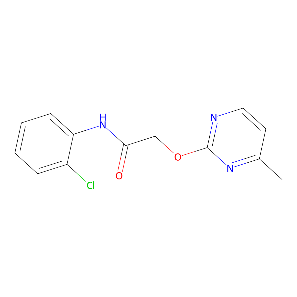 N-(2-chlorophenyl)-2-((4-methylpyrimidin-2-yl)oxy)acetamide molecular structure, CAS 1286705-21-2