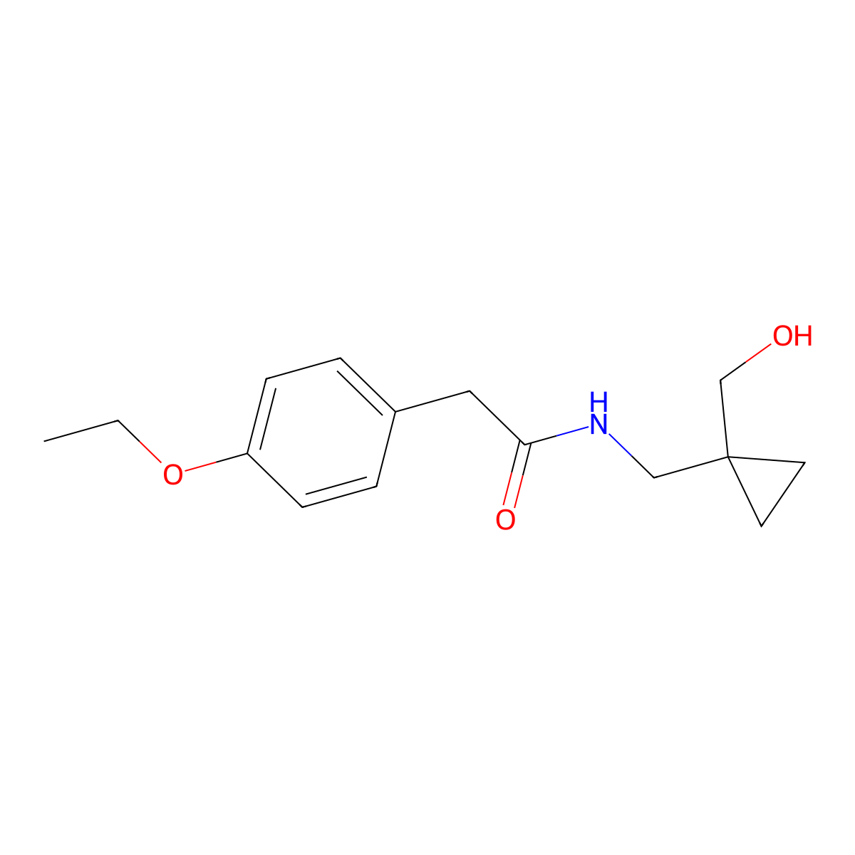 2-(4-ethoxyphenyl)-N-{[1-(hydroxymethyl)cyclopropyl]methyl}acetamide molecular structure, CAS 1286705-29-0