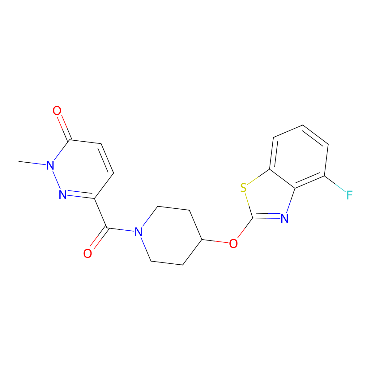 6-(4-((4-fluorobenzo[d]thiazol-2-yl)oxy)piperidine-1-carbonyl)-2-methylpyridazin-3(2H)-one molecular structure, CAS 1286705-34-7
