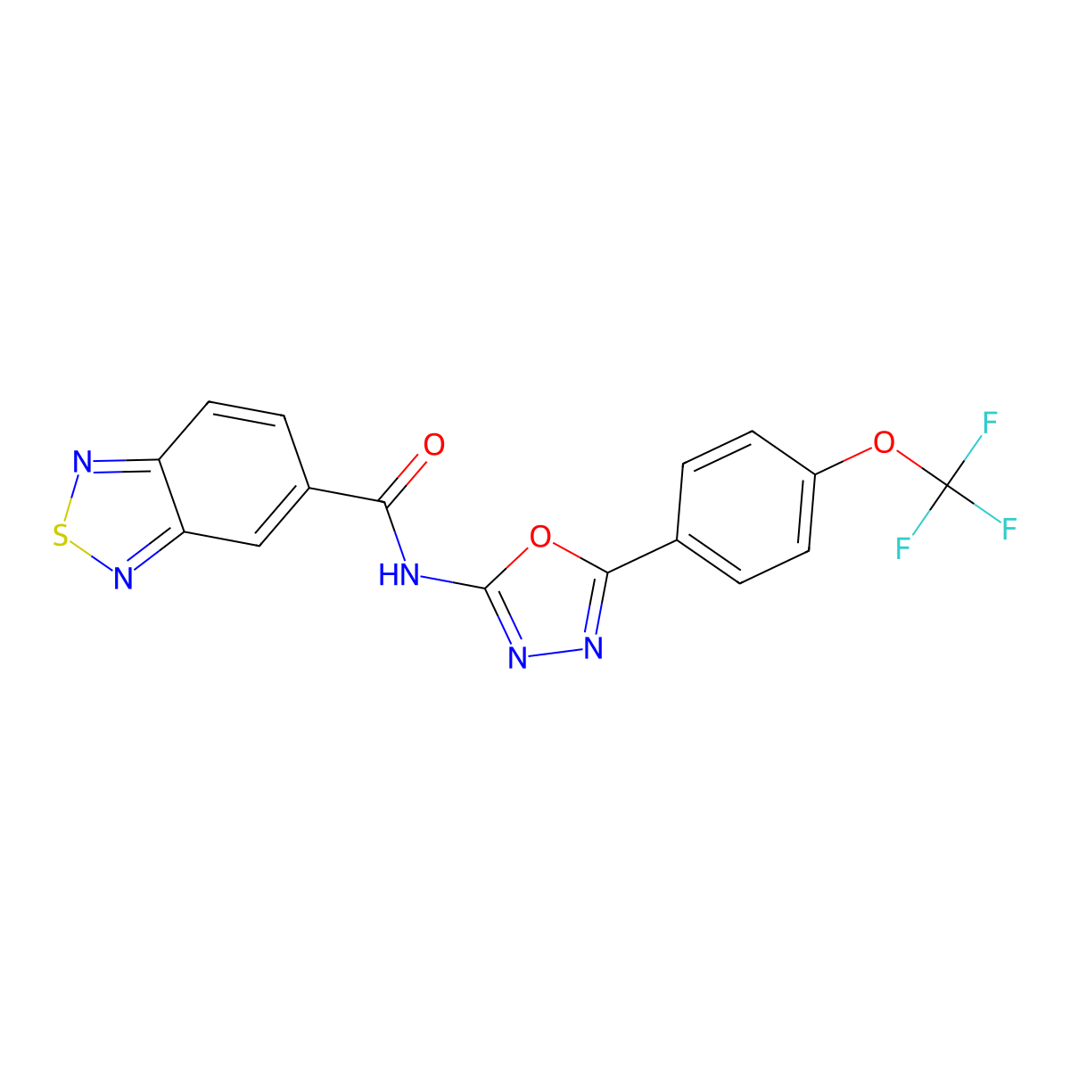 N-(5-(4-(trifluoromethoxy)phenyl)-1,3,4-oxadiazol-2-yl)benzo[c][1,2,5]thiadiazole-5-carboxamide molecular structure, CAS 1286705-40-5