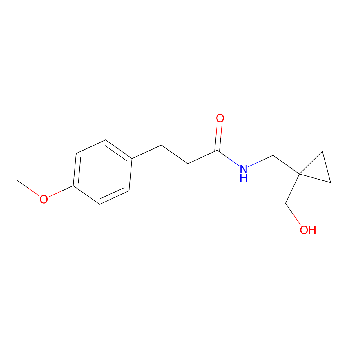 N-{[1-(hydroxymethyl)cyclopropyl]methyl}-3-(4-methoxyphenyl)propanamide molecular structure, CAS 1286705-50-7