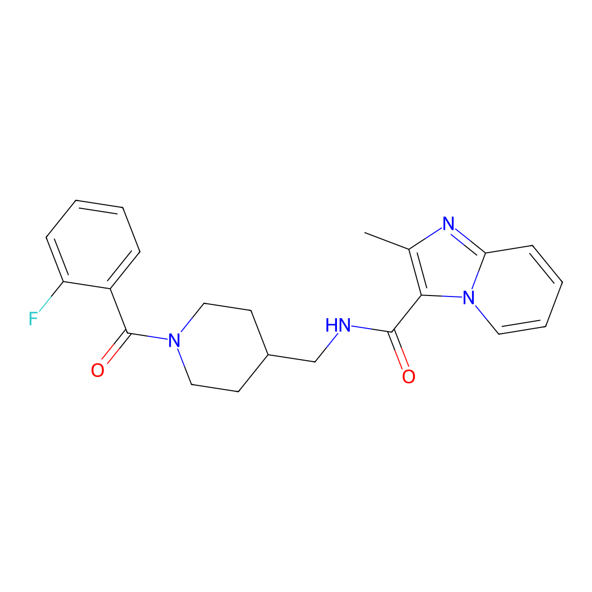 N-{[1-(2-fluorobenzoyl)piperidin-4-yl]methyl}-2-methylimidazo[1,2-a]pyridine-3-carboxamide molecular structure, CAS 1286705-82-5