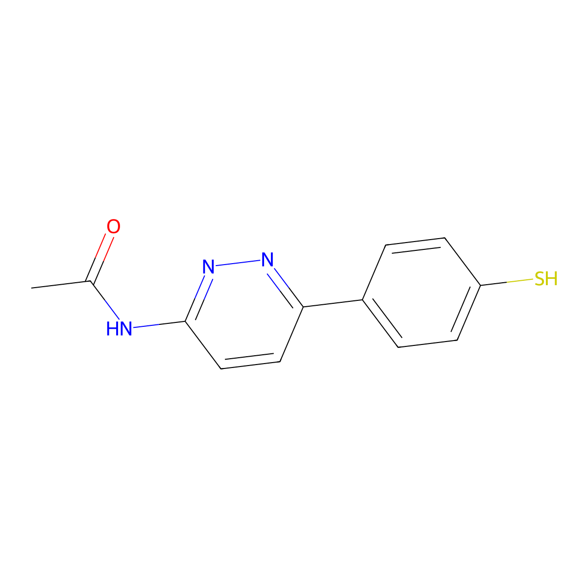N-(6-(4-mercaptophenyl)pyridazin-3-yl)acetamide molecular structure, CAS 1286706-01-1