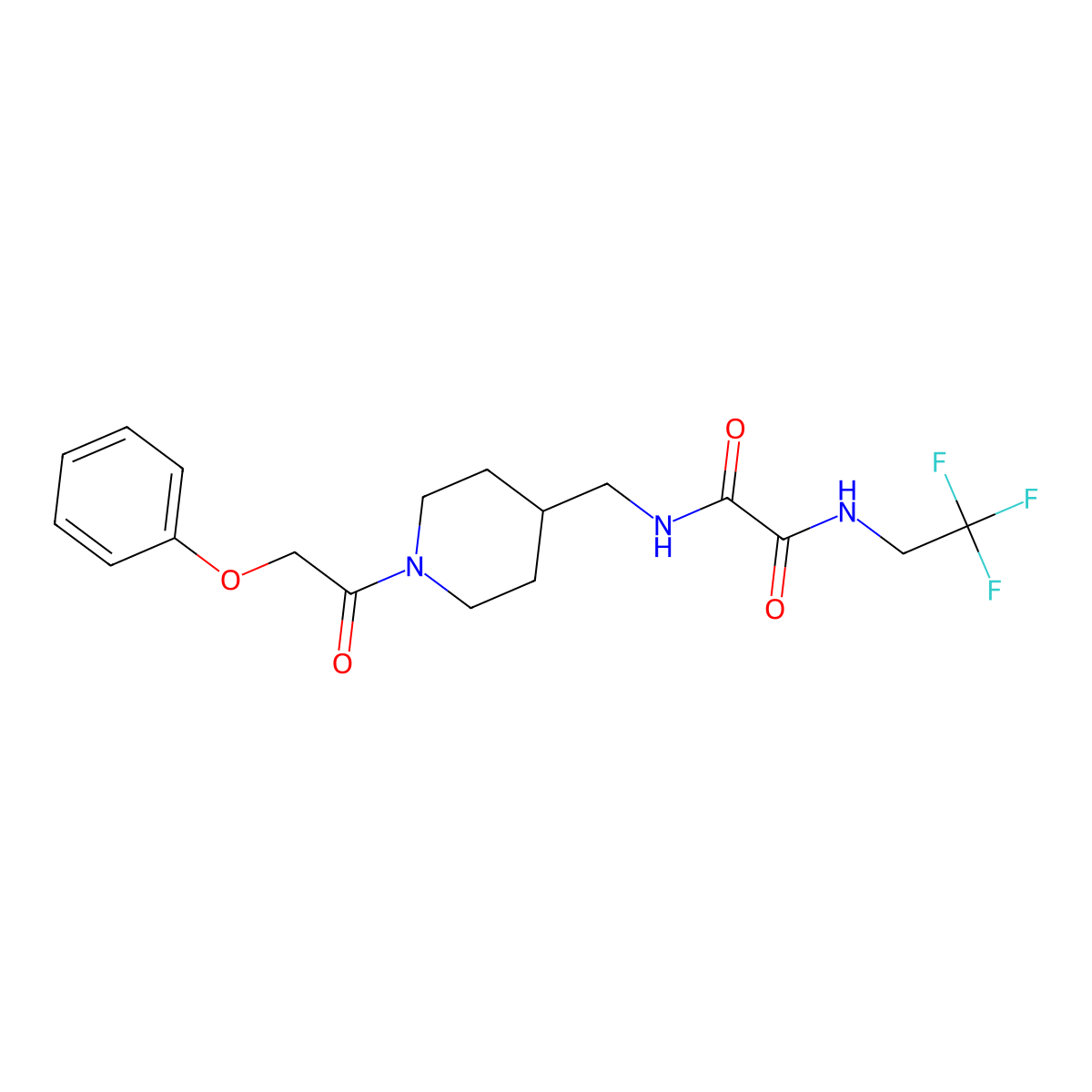 N1-((1-(2-phenoxyacetyl)piperidin-4-yl)methyl)-N2-(2,2,2-trifluoroethyl)oxalamide molecular structure, CAS 1286706-13-5