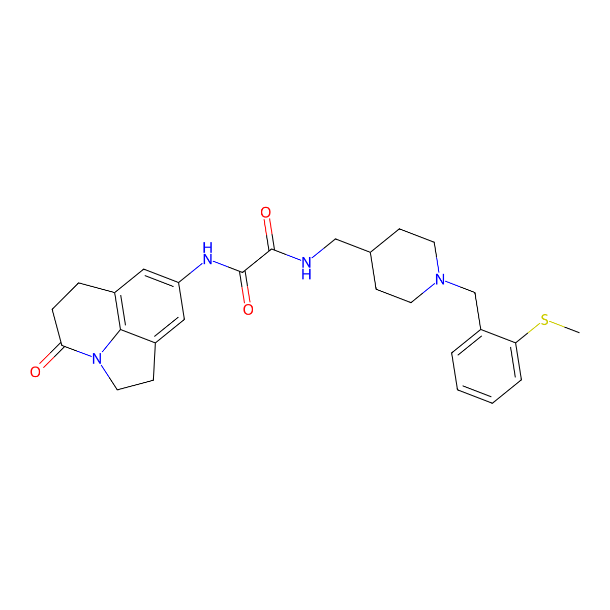 N1-((1-(2-(methylthio)benzyl)piperidin-4-yl)methyl)-N2-(4-oxo-2,4,5,6-tetrahydro-1H-pyrrolo[3,2,1-ij]quinolin-8-yl)oxalamide molecular structure, CAS 1286706-20-4