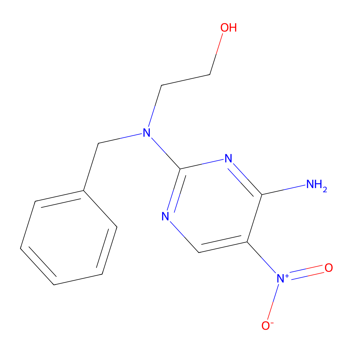 2-((4-Amino-5-nitropyrimidin-2-yl)(benzyl)amino)ethanol molecular structure, CAS 1286706-34-0