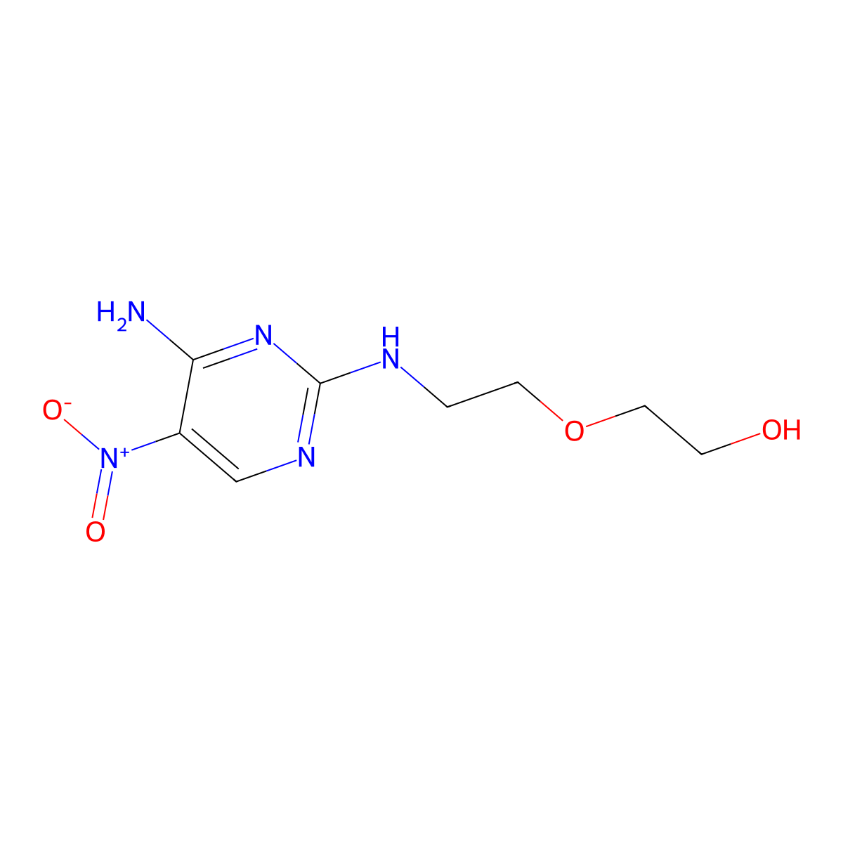 2-(2-((4-Amino-5-nitropyrimidin-2-yl)amino)ethoxy)ethanol molecular structure, CAS 1286706-40-8