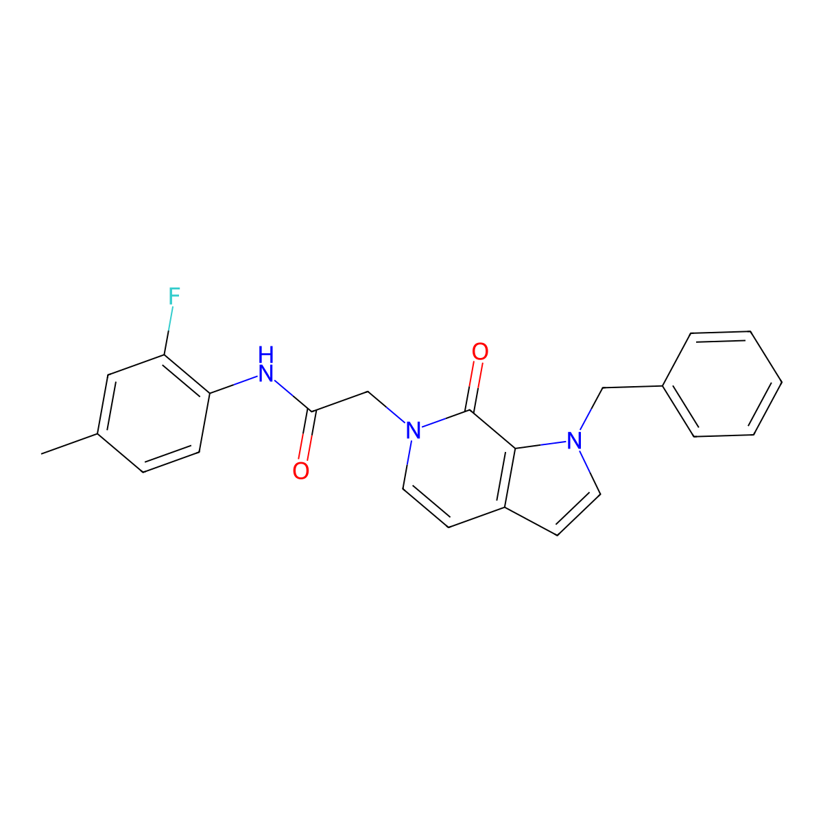2-{1-benzyl-7-oxo-1H,6H,7H-pyrrolo[2,3-c]pyridin-6-yl}-N-(2-fluoro-4-methylphenyl)acetamide molecular structure, CAS 1286706-86-2