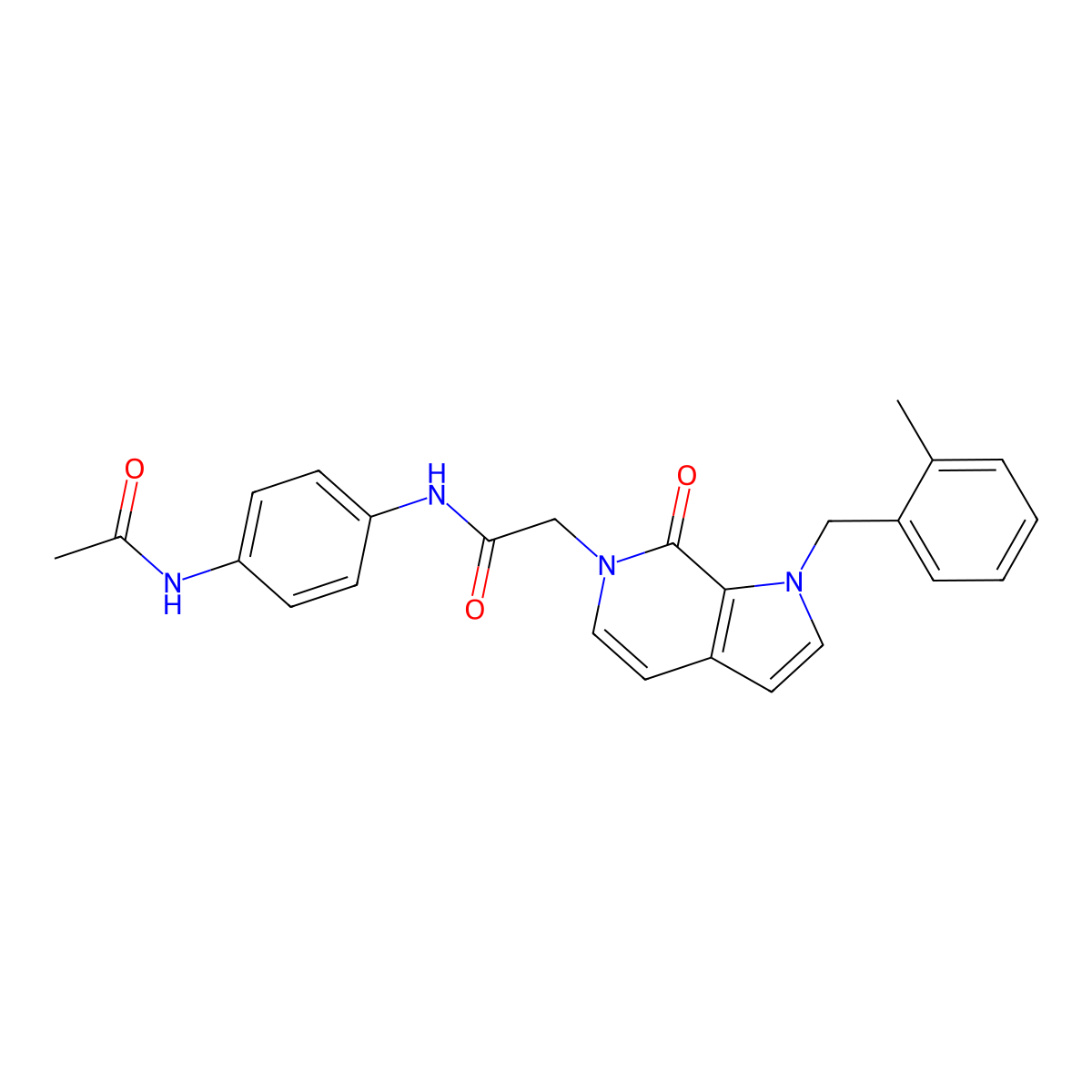 N-(4-acetamidophenyl)-2-{1-[(2-methylphenyl)methyl]-7-oxo-1H,6H,7H-pyrrolo[2,3-c]pyridin-6-yl}acetamide molecular structure, CAS 1286706-96-4
