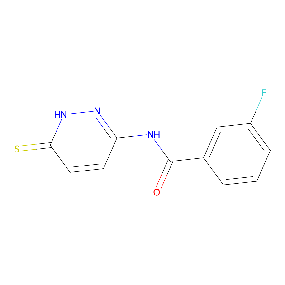 3-fluoro-N-(6-mercaptopyridazin-3-yl)benzamide molecular structure, CAS 1286707-11-6