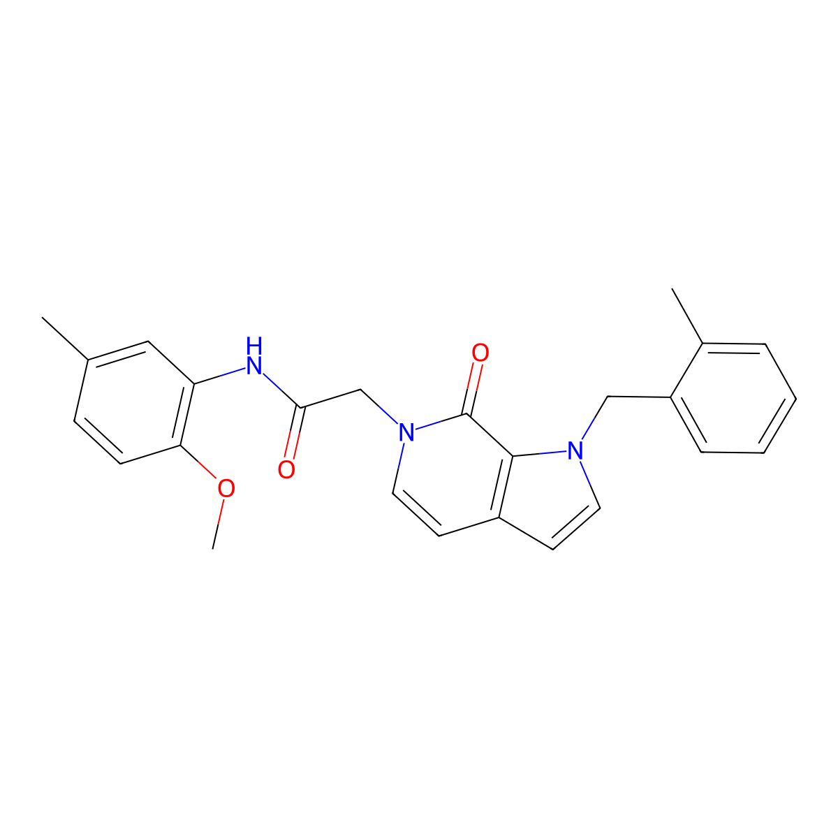 N-(2-methoxy-5-methylphenyl)-2-{1-[(2-methylphenyl)methyl]-7-oxo-1H,6H,7H-pyrrolo[2,3-c]pyridin-6-yl}acetamide molecular structure, CAS 1286707-20-7