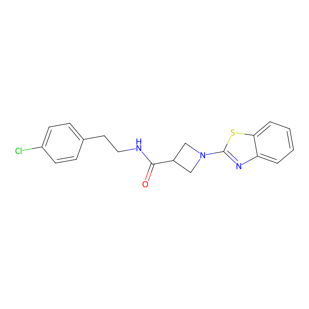 1-(benzo[d]thiazol-2-yl)-N-(4-chlorophenethyl)azetidine-3-carboxamide molecular structure, CAS 1286707-22-9