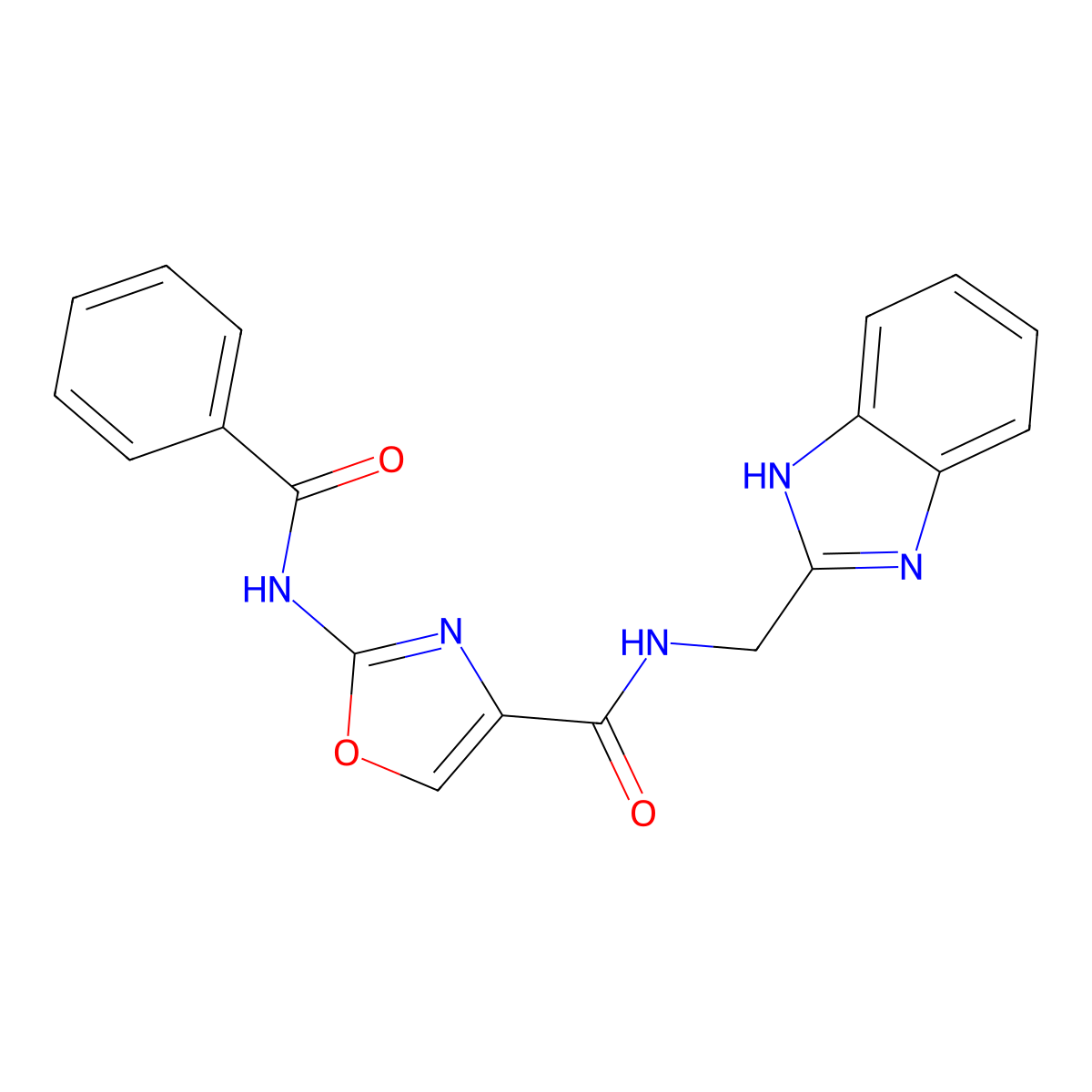 N-((1H-benzo[d]imidazol-2-yl)methyl)-2-benzamidooxazole-4-carboxamide molecular structure, CAS 1286707-26-3