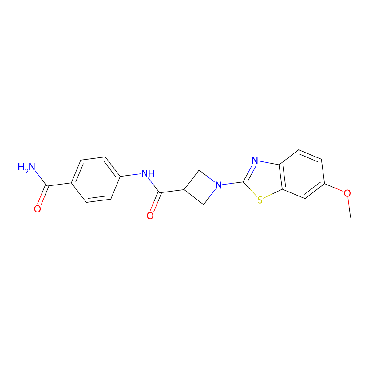 N-(4-carbamoylphenyl)-1-(6-methoxybenzo[d]thiazol-2-yl)azetidine-3-carboxamide molecular structure, CAS 1286707-27-4