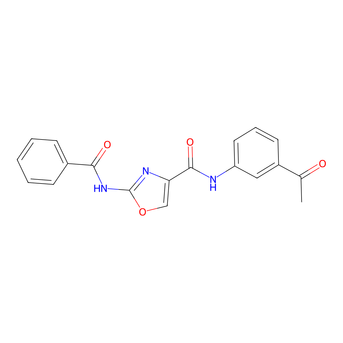 N-(3-acetylphenyl)-2-benzamidooxazole-4-carboxamide molecular structure, CAS 1286707-29-6