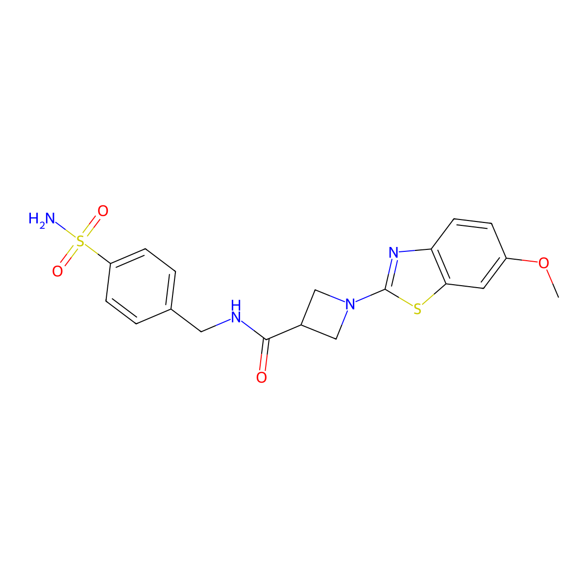 1-(6-methoxybenzo[d]thiazol-2-yl)-N-(4-sulfamoylbenzyl)azetidine-3-carboxamide molecular structure, CAS 1286709-31-6