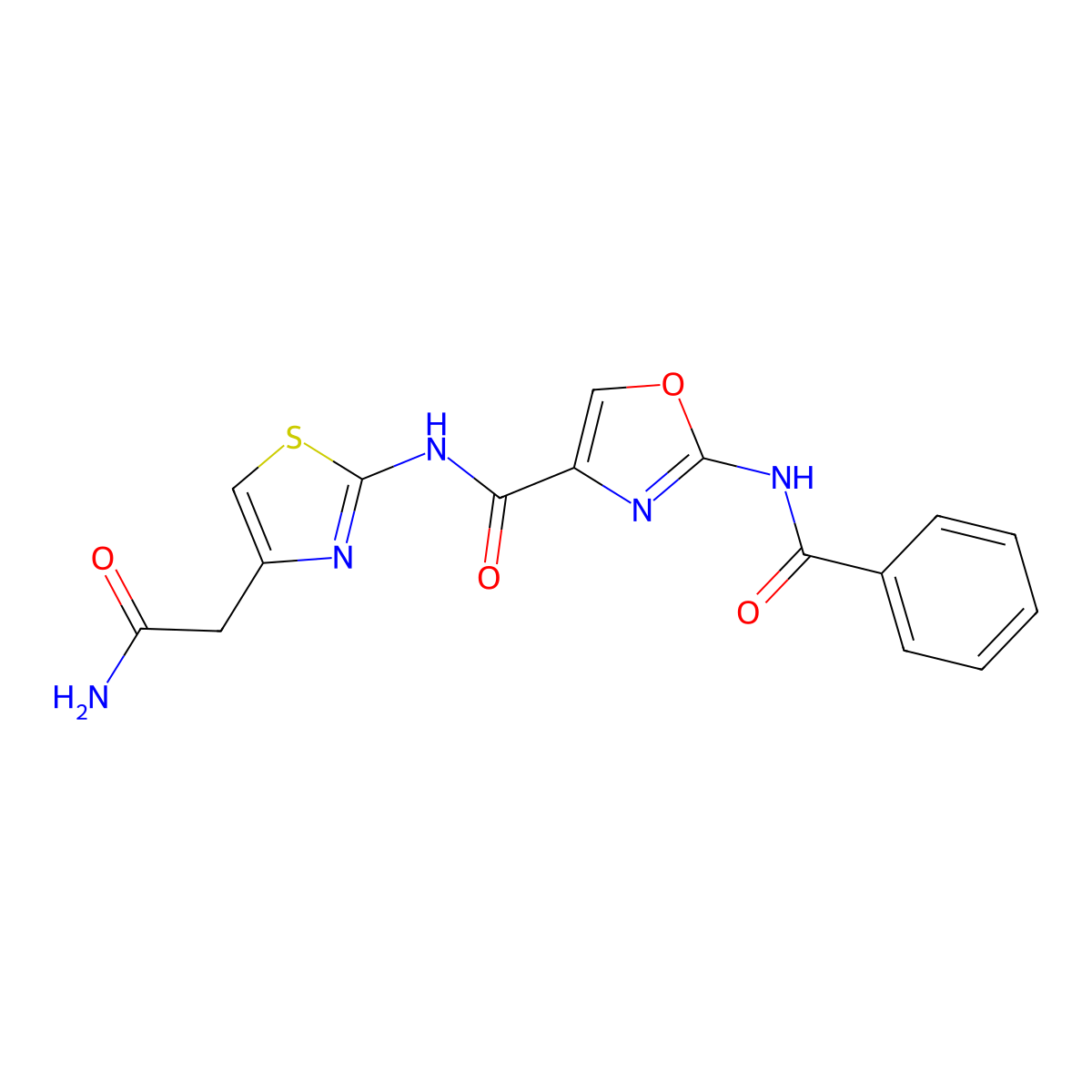 N-(4-(2-amino-2-oxoethyl)thiazol-2-yl)-2-benzamidooxazole-4-carboxamide molecular structure, CAS 1286709-47-4
