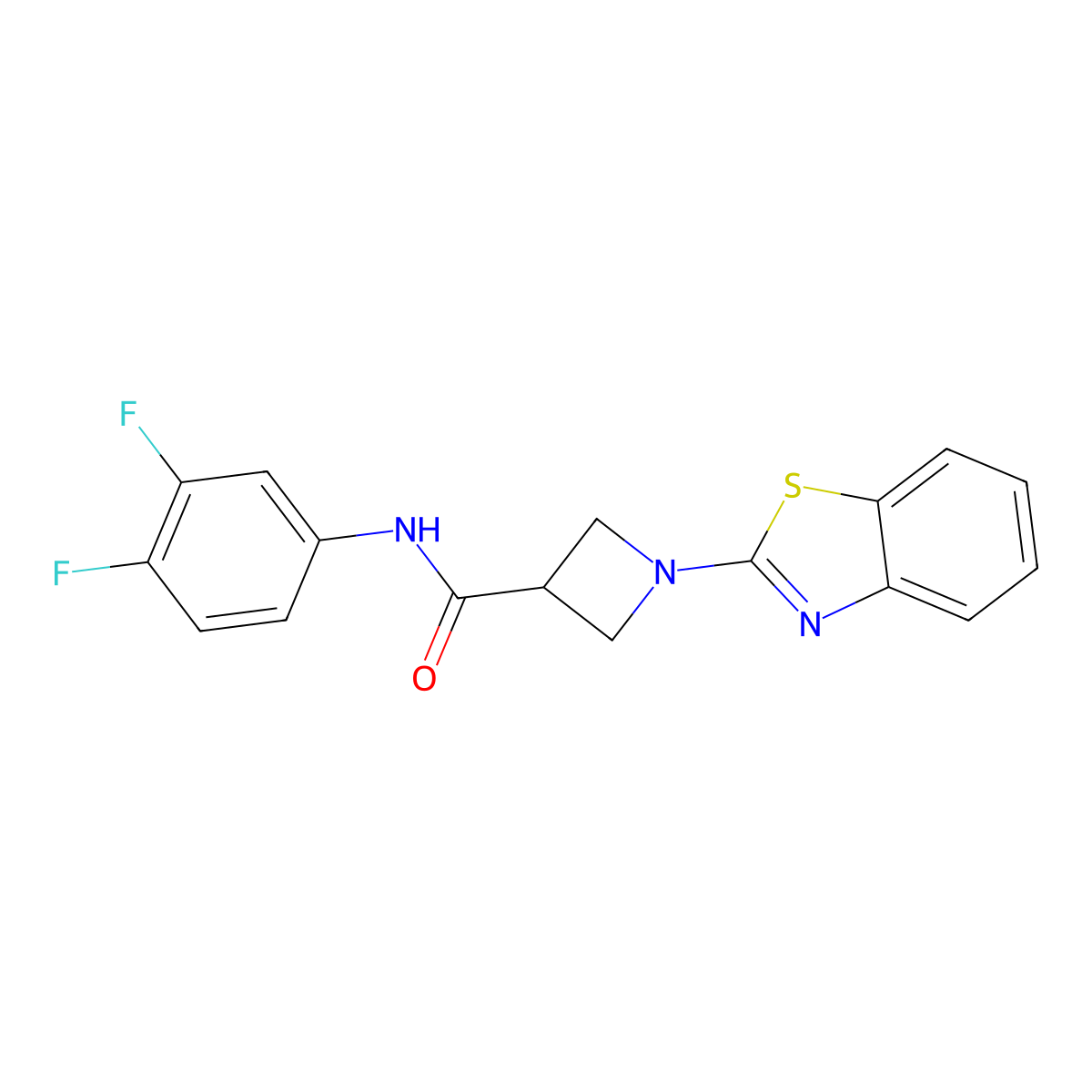 1-(benzo[d]thiazol-2-yl)-N-(3,4-difluorophenyl)azetidine-3-carboxamide molecular structure, CAS 1286709-59-8